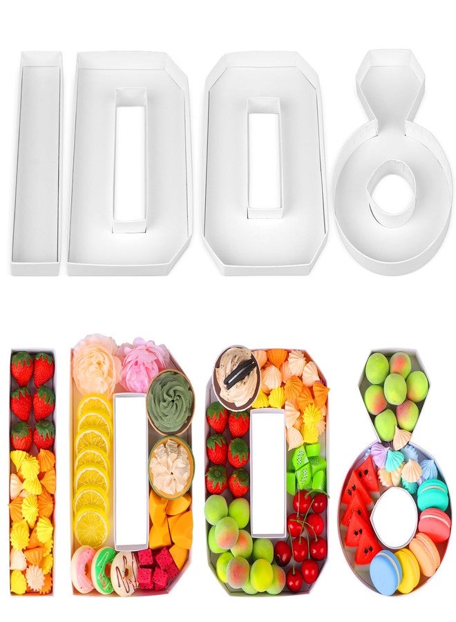 Furbeko 4 Pcs Fillable I DO Cardboard Letter for Charcuterie 10’’ Wedding Fillable Tray Sweets Chocolate Candy Cupcake Container Paper Box for Bridal Shower Engagement Party Decoration Supplies - Image 1